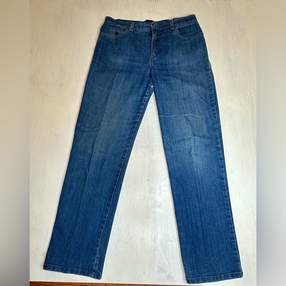 Gloria Vanderbilt Amanda Jeans Women’s 12 Blue Stretch Straight Leg Denim